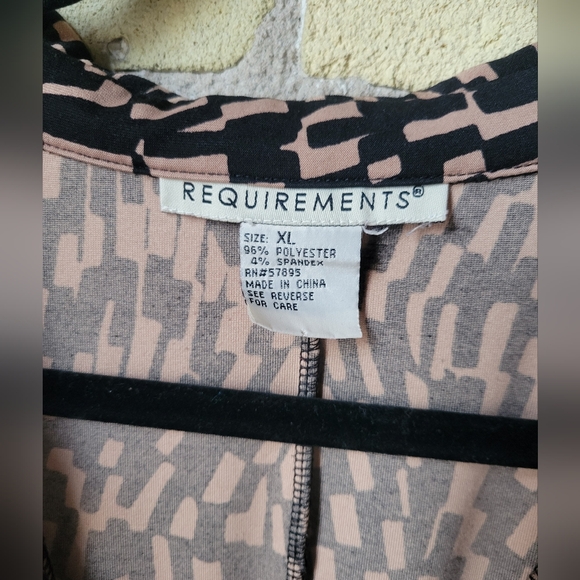 Vintage Requirements Patterned Tan/Black Collared Shirt Dress Womens Size XL - Picture 3 of 6